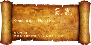 Romhányi Mónika névjegykártya